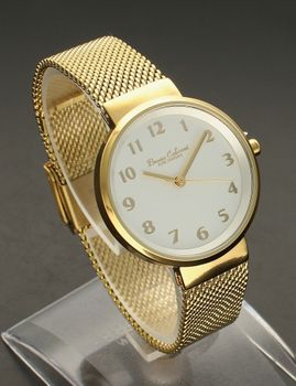 Zegarek damski na złotej bransolecie Bruno Calvani BC9454 GOLD. Zegarek damski na złotej bransolecie wyposażony jest w kwarcowy mechanizm, zasilany za pomocą baterii. Zegarek posiada najbardziej charakterystyczny rodzaj bran (3).jpg